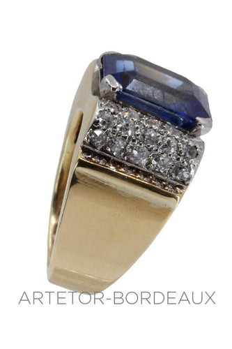 Bague 48 Bague tank saphir et diamants 58 Facettes 35631