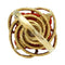 Bague 50 Bague en or jaune, platine, corail et diamants. 58 Facettes 29724