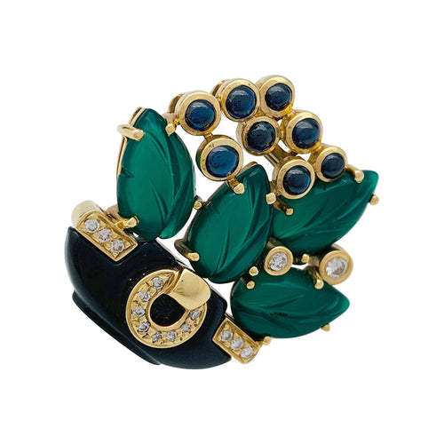 Clip Clip Cartier, "Tabriz", saphirs, agates, diamants, onyx. 58 Facettes 30183