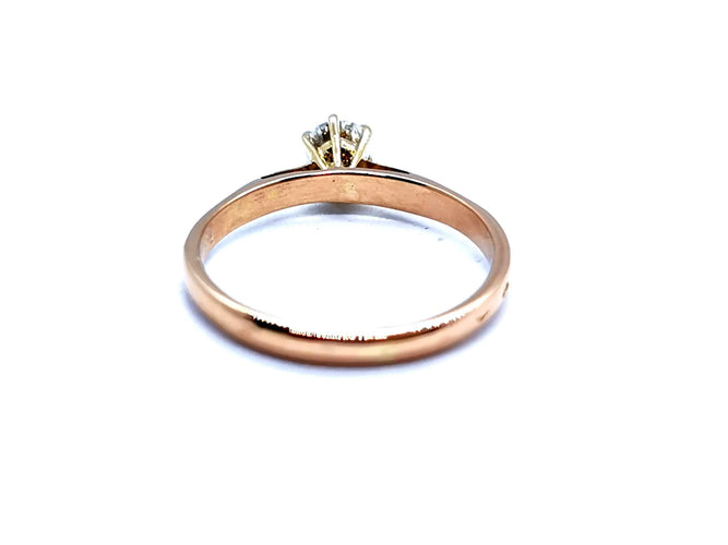 Bague 55 Bague Solitaire Or rose Diamant 58 Facettes 1021707CD