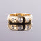 Bague 50 Alliance diamants or jaune bombée 58 Facettes 17-080