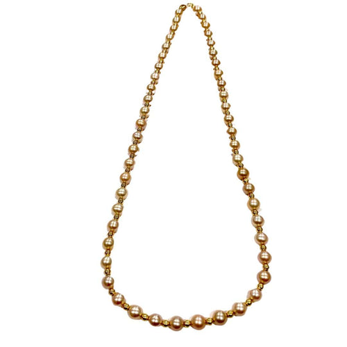 Collier Collier perles de culture et boules or jaune 58 Facettes