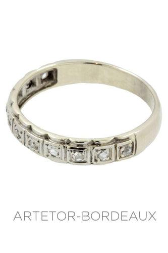 Bague 57 Demi-alliance  diamants 58 Facettes 13581