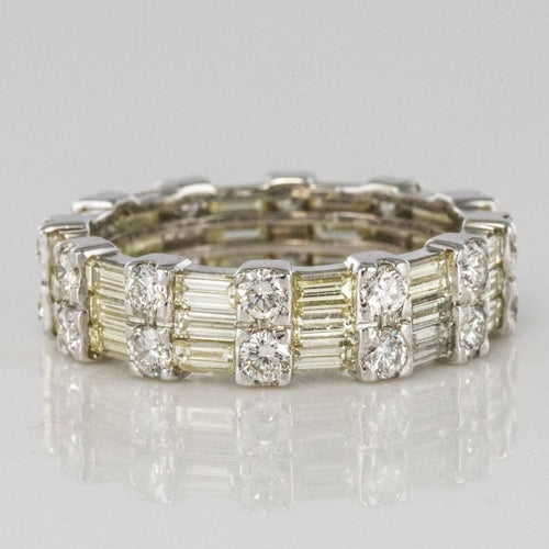Bague 55 Alliance diamants baguettes et diamants brillants 58 Facettes 16-130-55