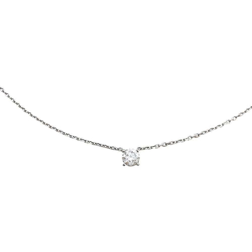 Collier Collier solitaire Cartier, diamant 0,85 carat en or blanc. 58 Facettes 30014