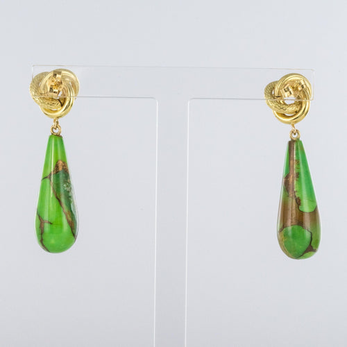 Boucles d'oreilles Boucles d'oreilles or jaune et turquoise du Turkménistan 58 Facettes 17-323