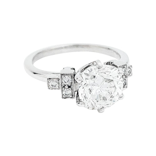 Bague 51 Bague solitaire diamant 2,06 carats en or blanc. 58 Facettes 30651