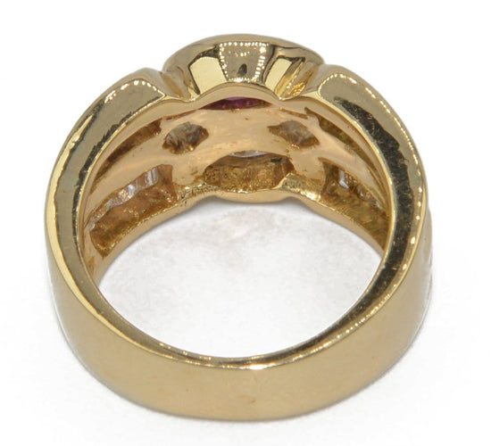 Bague Bague or jaune en toi et moi rubis et diamant 58 Facettes 0