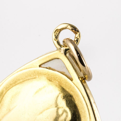 Pendentif Médaille vierge or et nacre 58 Facettes CVP14