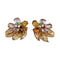 Boucles d'oreilles Boucles d'oreilles Boucheron "Fleur" or jaune et platine, pierres de couleur. 58 Facettes 30377