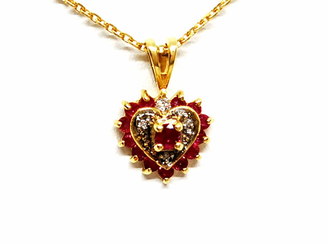 Collier Collier Chaîne + pendentif Or jaune Rubis 58 Facettes 1157640CN