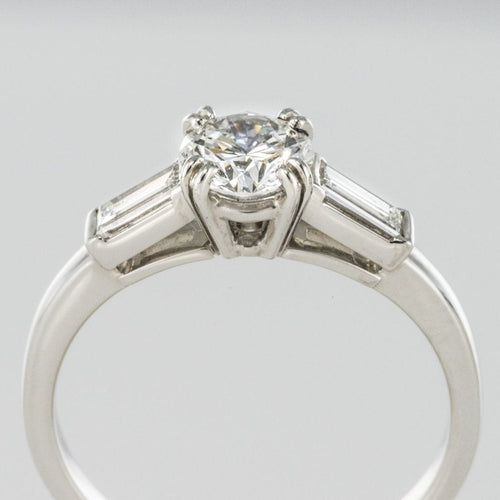 Bague 54 Solitaire diamant et diamants baguette 58 Facettes 16-060-54