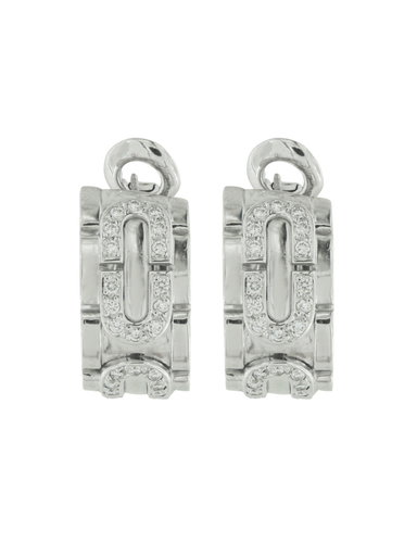 Boucles d'oreilles Cartier - Clips d'Oreilles Diamants et Or Blanc 58 Facettes