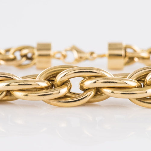 Collier Collier or jaune maille imbriquée 58 Facettes 19-556