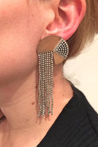 Boucles d'oreilles Boucles d'oreilles Erté, collection "Cascade", en or rose et argent, diamants. 58 Facettes 25407