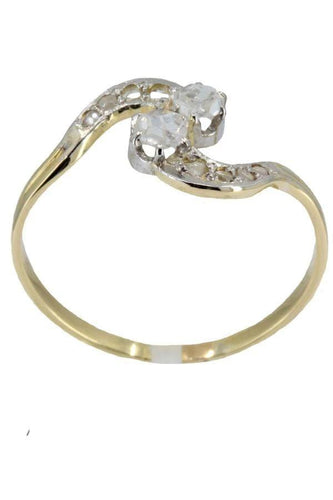 Bague 57 Toi et moi ancien diamants 58 Facettes 31371