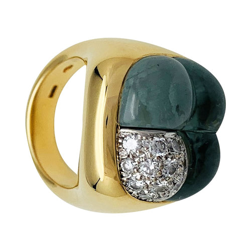 Bague 50 Bague Pomellato, "Mosaïco", or jaune et blanc, aigue-marines, diamants. 58 Facettes 30574
