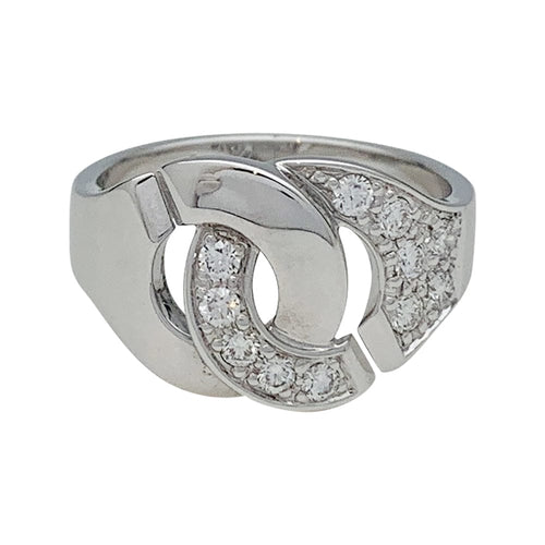 Bague 53 Bague Dinh Van, "Menottes R12", or blanc, diamants. 58 Facettes 29973