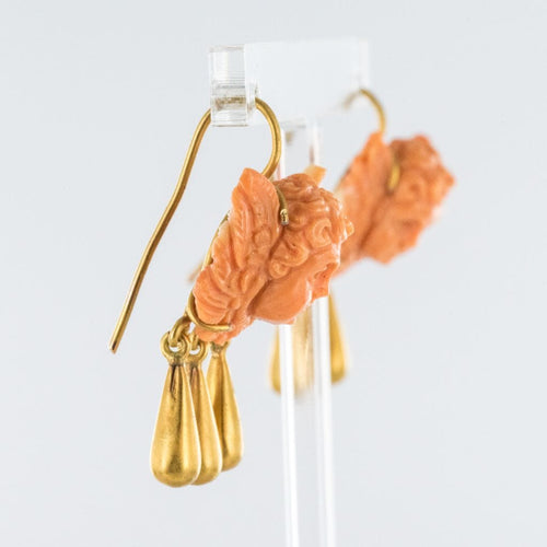 Boucles d'oreilles Boucles d'oreilles anges corail et or 58 Facettes 19-260