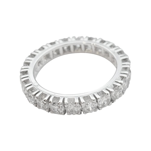 Bague 48 Alliance en or blanc, diamants. 58 Facettes 30169