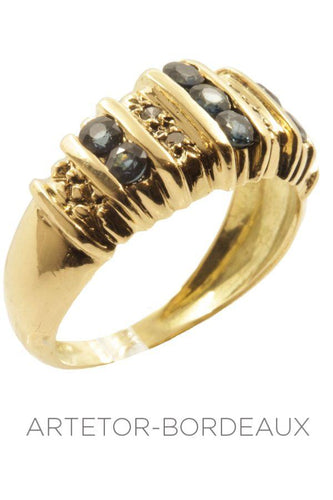 Bague 52 Bague moderne saphirs et diamants 58 Facettes 22731
