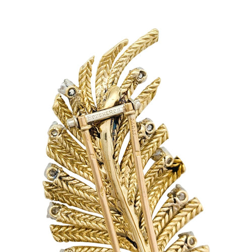 Clip Clip Boucheron, "Feuillage", or, platine et diamants. 58 Facettes 29633