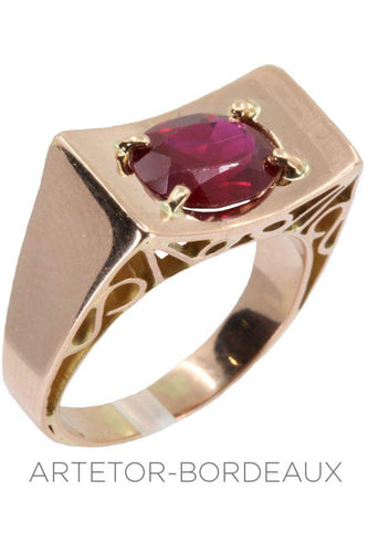Bague 55 Bague tank ajourée rubis 58 Facettes 30781