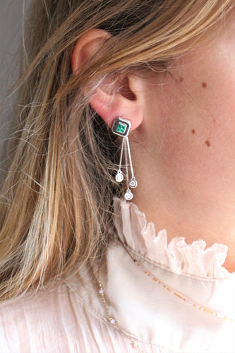 Boucles d'oreilles Pendants d'oreilles émeraudes diamants 58 Facettes 350