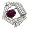 Broche Broche Cartier Art Déco en platine diamants et rubis étoilé. 58 Facettes 30488