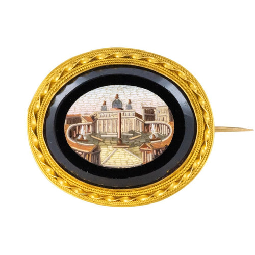 Broche Broche micromosaiques et or 58 Facettes 19-104
