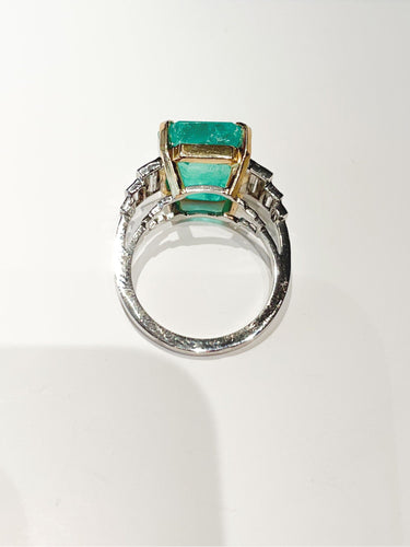 Bague 53 Bague Deux Ors, Emeraude et diamants 58 Facettes