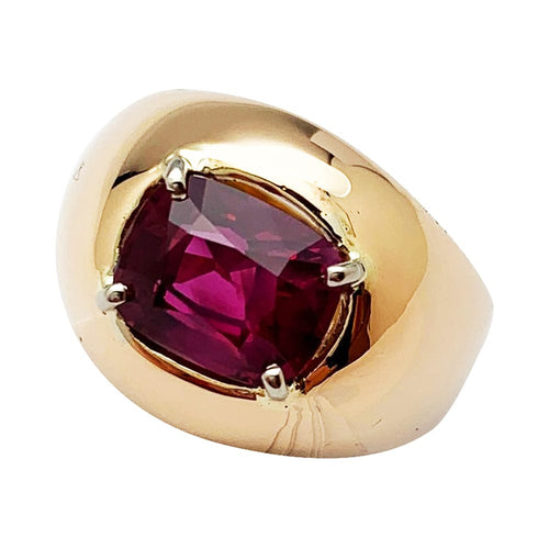 Bague 51 Jonc anglais or rose, rubis Mozambique 2.53 cts. 58 Facettes 30327