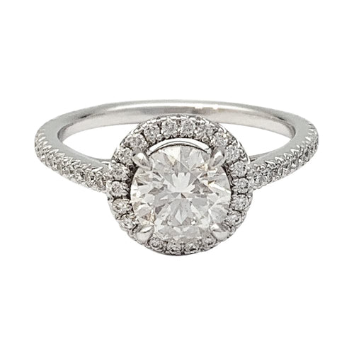 Bague 53 Bague solitaire diamant 1,01 carat en or blanc. 58 Facettes 29746