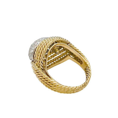 Bague 56 Bague Chanteloup en or jaune et platine, diamants. 58 Facettes 30209