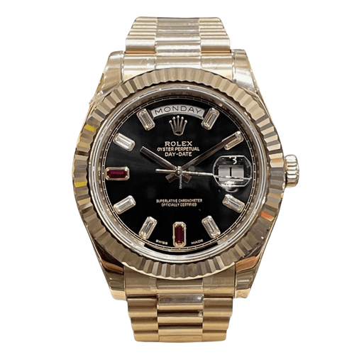 Montre ROLEX - MONTRE DAY DATE II OR ROSE 41 mm RUBIS ET DIAMANTS 58 Facettes RÉF 10008/23