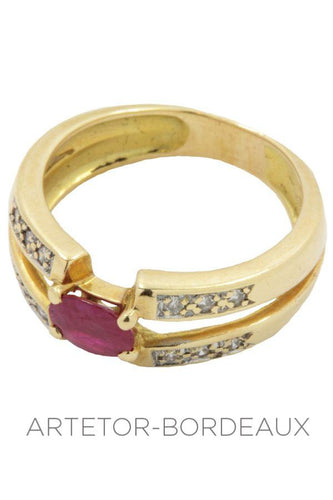 Bague 50 Bague rubis et diamants moderne 58 Facettes 17971