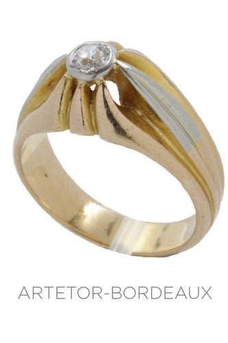Bague 52 Jonc ancien diamant 58 Facettes 29011