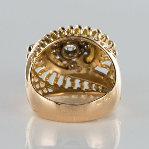 Bague 51 Bague rétro tourbillon de diamants 58 Facettes 19-084-55