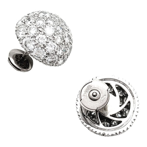 Boucles d'oreilles Boucles d'oreilles demi-sphères en or blanc et diamants. 58 Facettes 29942