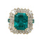 Bague 50 Bague en or jaune jupe émeraude 4,12 carats, diamants. 58 Facettes 30506