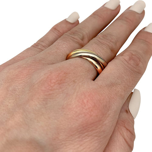 Bague 64 Bague Cartier "Trinity" 3 ors, moyen modèle. 58 Facettes 30211