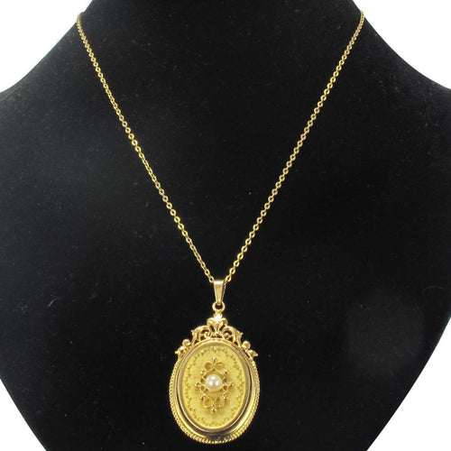 Pendentif Médaillon vintage or jaune et perle 58 Facettes 16-388