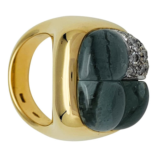 Bague 50 Bague Pomellato, "Mosaïco", or jaune et blanc, aigue-marines, diamants. 58 Facettes 30574