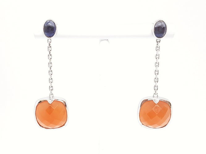 Boucles d'oreilles Boucles d'oreilles Or blanc Agate 58 Facettes 06114CD