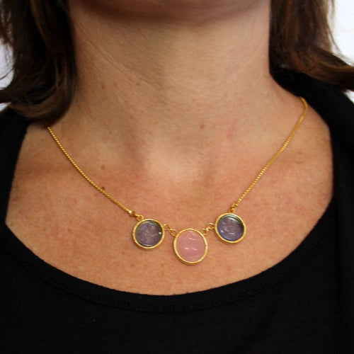 Collier Collier intailles sur pâte de verre 58 Facettes SC007