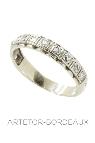 Bague 57 Demi-alliance  diamants 58 Facettes 13581