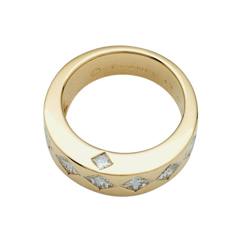 Bague 54 Bague Chanel "Jacquard" or jaune et diamants 58 Facettes 26761-1