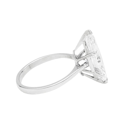Bague 54 Bague diamant navette de 2,94 carats, platine et or. 58 Facettes 30624