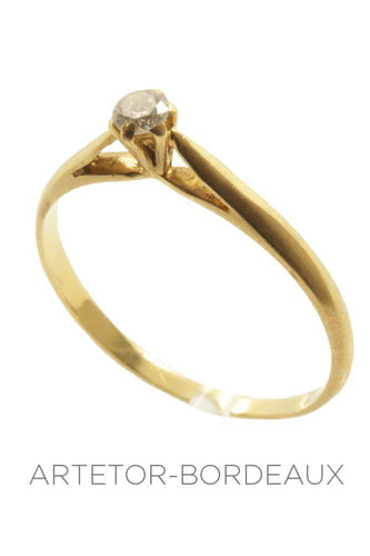 Bague 52 Solitaire moderne 0.10 carat 58 Facettes 19651