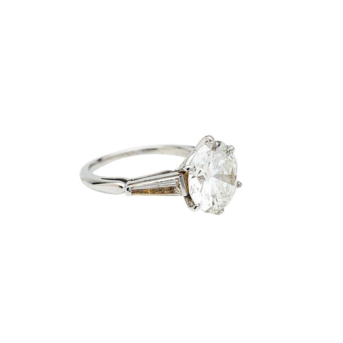 Bague 49.5 Solitaire platine, diamant 3.32 carats. 58 Facettes 30505